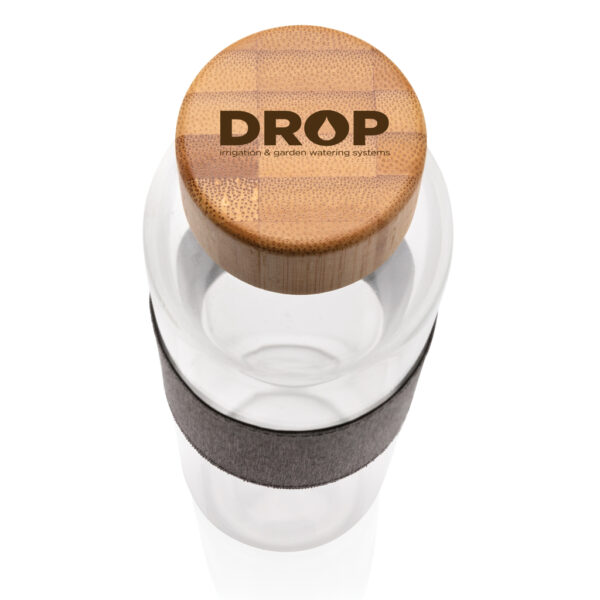 Impact borosilicate glass bottle with bamboo lid - Image 11
