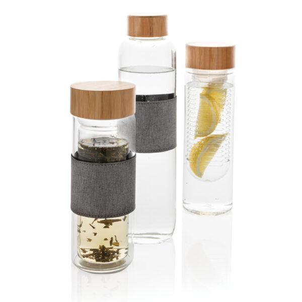 Impact borosilicate glass bottle with bamboo lid - Image 12