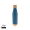 Vacuum stainless steel bottle with bamboo lid and bottom - Image 3