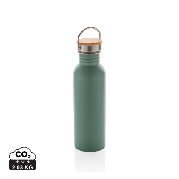 Modern stainless steel bottle with bamboo lid - Image 5