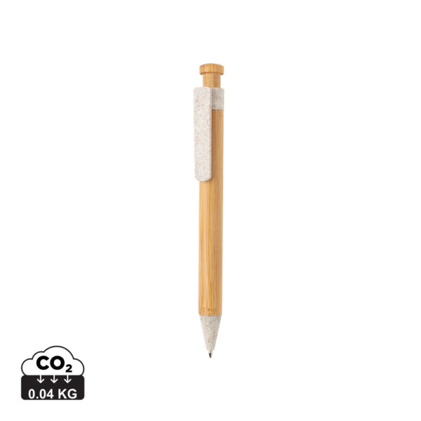 Bamboo pen with wheatstraw clip - Image 2