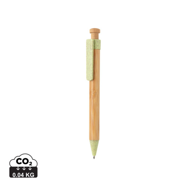 Bamboo pen with wheatstraw clip - Image 4