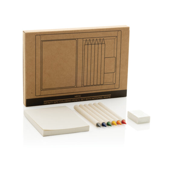 Micki GRS infinity 6pc colouring pencil set with notepad - Image 7