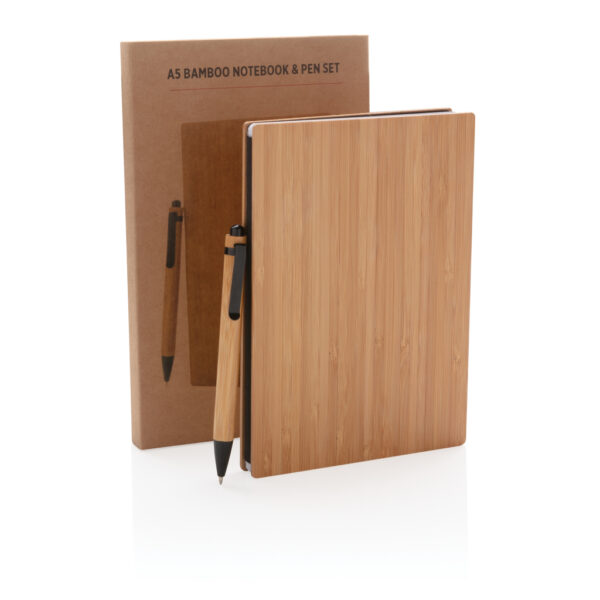 A5 Bamboo notebook & pen set - Image 8