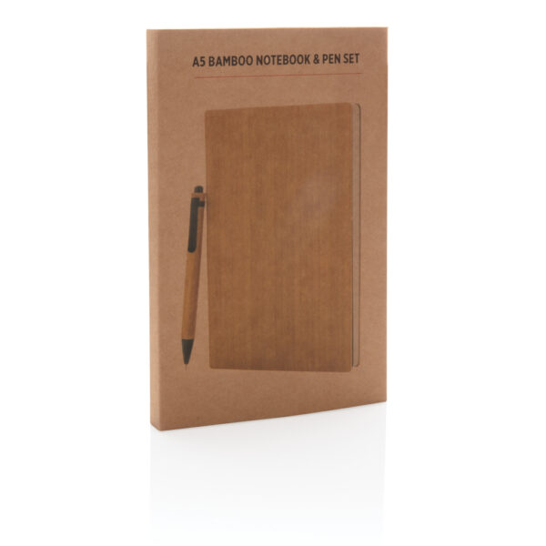 A5 Bamboo notebook & pen set - Image 9