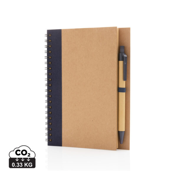 Kraft spiral notebook with pen - Image 2