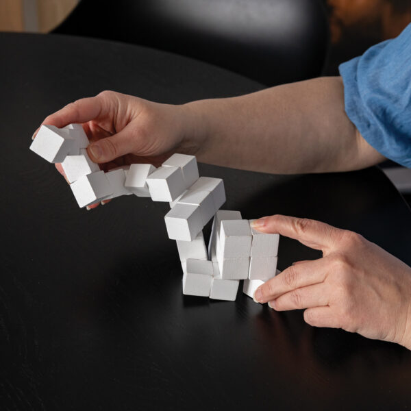 Wooden brain game in canvas pouch - Image 7