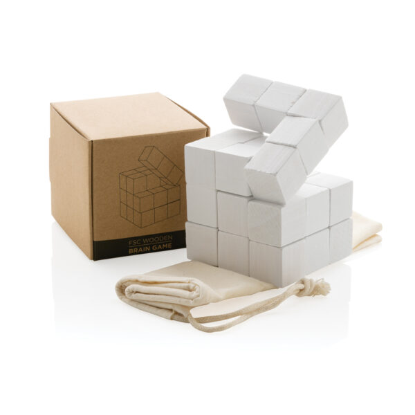 Wooden brain game in canvas pouch - Image 8