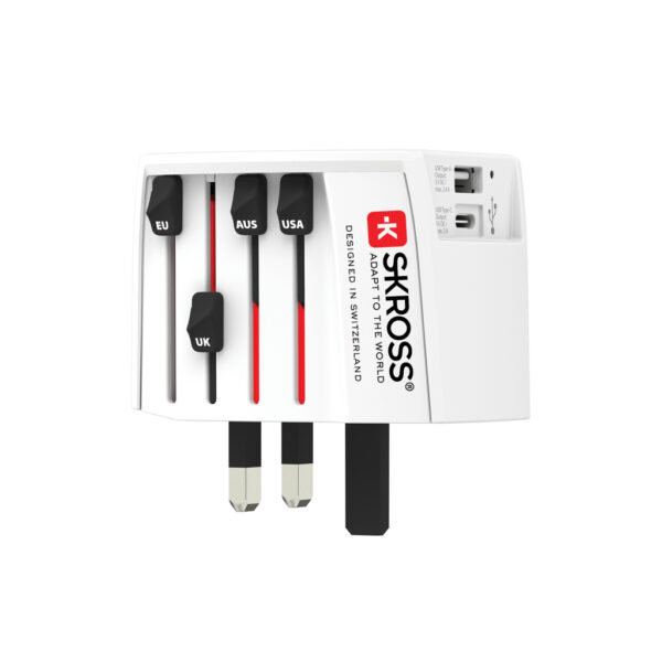 SKROSS World Travel Adapter MUV 2-pole with USB A and C - Image 3