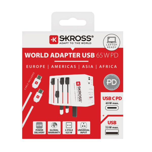 SKROSS World Travel Adapter MUV 65W PD with USB C Cable - Image 12