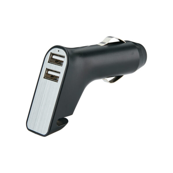 Dual port car charger with belt cutter and hammer - Image 2