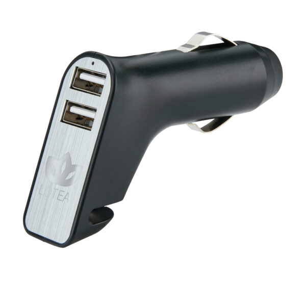 Dual port car charger with belt cutter and hammer - Image 5