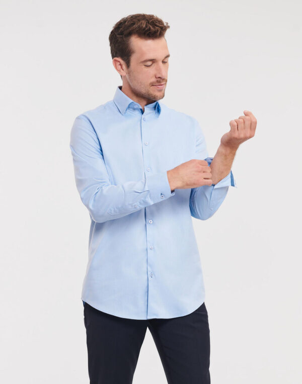 Tailored Contrast Herringbone Shirt LS - Image 3