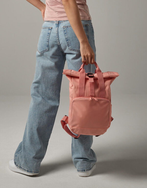 Recycled Mini Twin Handle Roll-Top Backpack - Image 2
